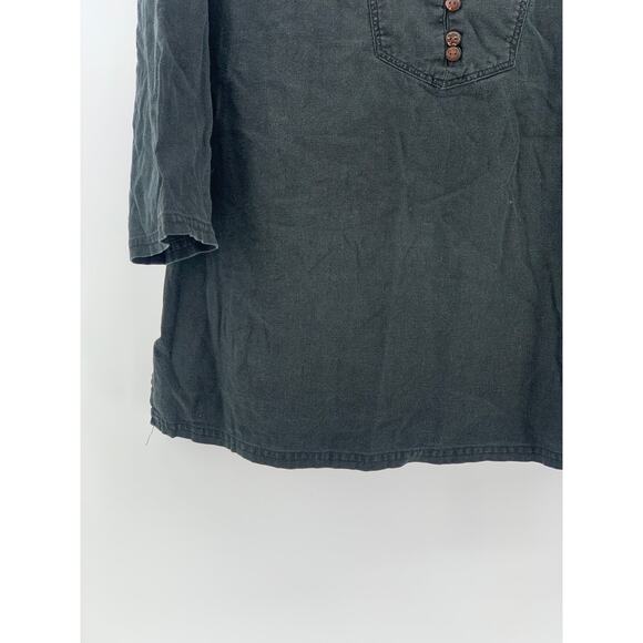 SPORTELLE Women's Black Floral Embroidered 3/4 Sleeve Pullover Top SZ M - Picture 5 of 9